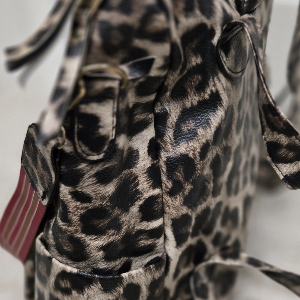 SHEIN Leopard Print Backpack with Colorful Removable Strap - Picture 5 of 8